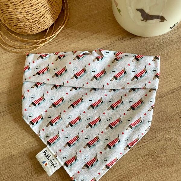 Bandana pour chien teckel