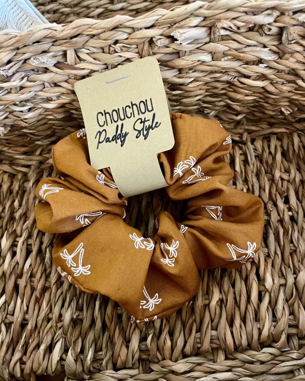 Chouchou pour cheveux, élastique marron pour cheveuc