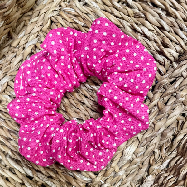 chouchou élastique pour cheveux tendance rose blanc